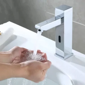 TBM080 Square Chrome Sensor Bathroom faucets Intelligent Basin Tap