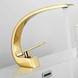 TBM085 Super quality Curved golden bathroom faucets basin mixer tap