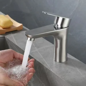 TBM070 SUS304 Bathroom Faucet Stainless Steel Brushed Basin Mixer Tap