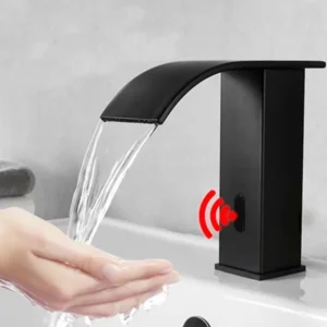 TBM021 Black intelligent faucets waterfall sensor basin mixer