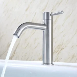 TBM025 Brushed Nickel bend basin tap