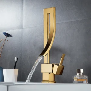 TBM072 High-End Golden Brass Bathroom Faucets Basin Mixer Tap