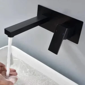 TBM075 High Quality Black Square concealed Bathroom faucets Basin Mixer Tap
