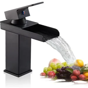 TBM082 Super quality Black Cut-out Waterfall Bathroom Faucets Basin Mixer Tap