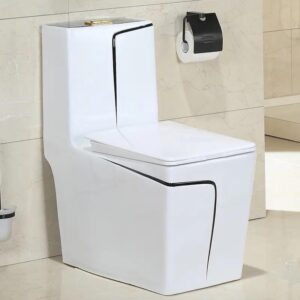 TWC012 Black on White Luxury Executive Water Closet Toilet Sets