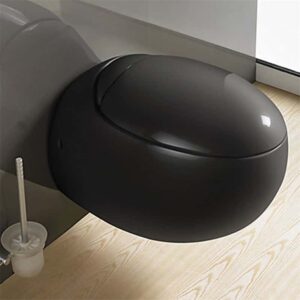 TWC007 Black Egg-shaped Concealed Cistern Wall-Hung Toilet