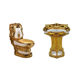 TWC053 Queen Golden Royal Executive Luxury Water Closet Toilet Sets