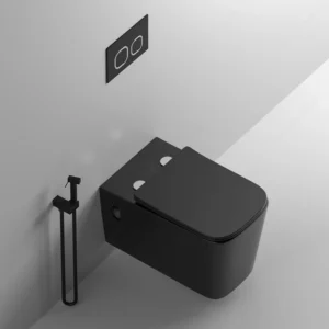 TWC020 Black SQ Super Executive wall-hung Concealed Cistern toilet
