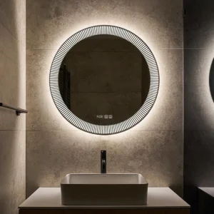 600mm Round Designers Multi-light Led Mirror