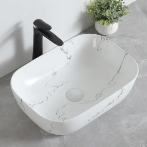 500x400mm Carrara White Countertop Basin