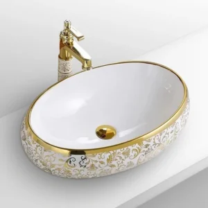 Golden Designers Oval Counter-top Basin